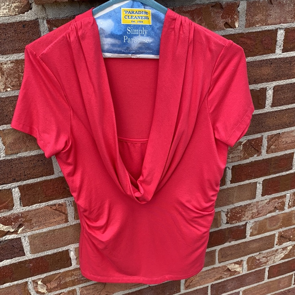 DONNA DEGNAN Coral Knit Short Sleeve Top Sz S